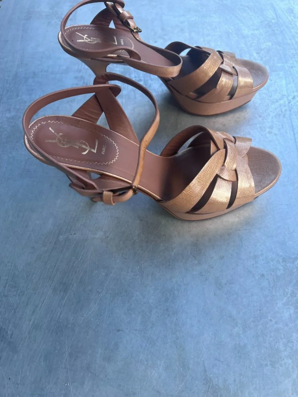 YSL Tribute Strappy Platform Sandals Size 11 / 41